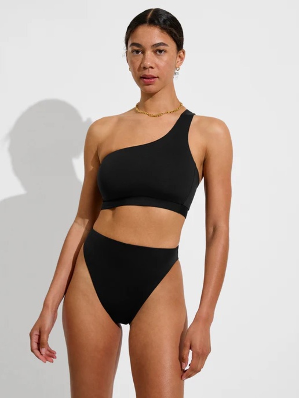 Left On Friday Super Hi Hi Swim Bikini Bottom Black Size Medium Bottom Only